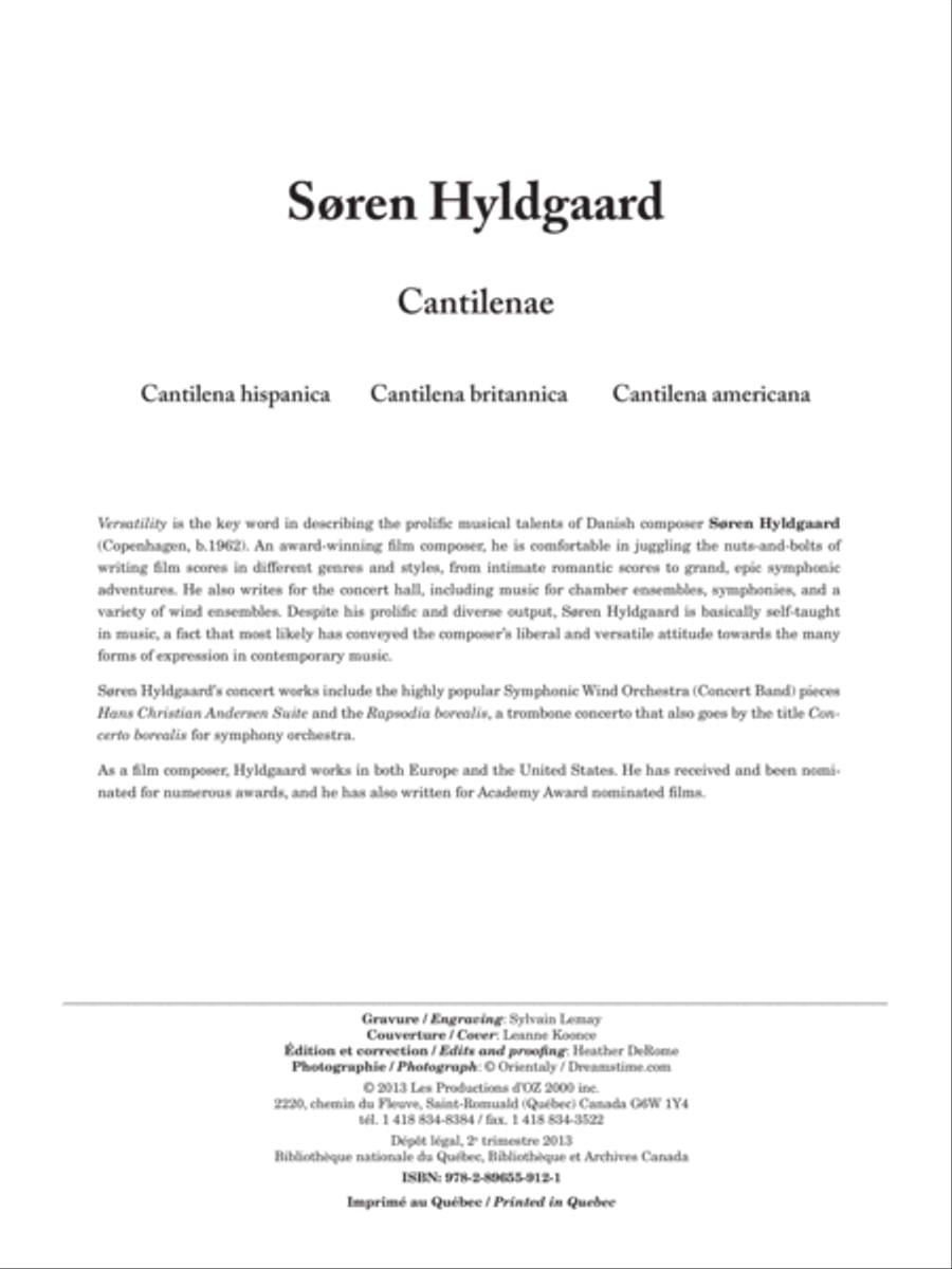 Cantilenae (réduction de piano et partie de guitare) Classical Guitar scores gallery preview page 1