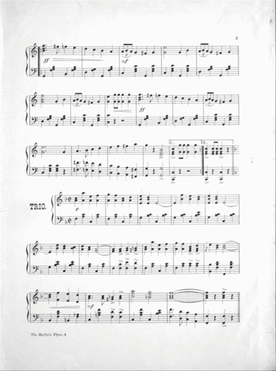 The Buffalo Flyer. March Two-Step Piano Solo scores gallery preview page 3