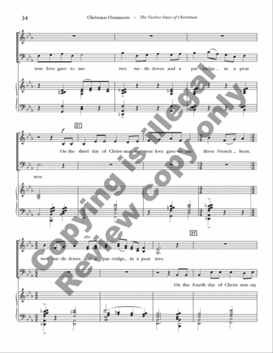 Christmas Ornaments 4-Part scores gallery preview page 15