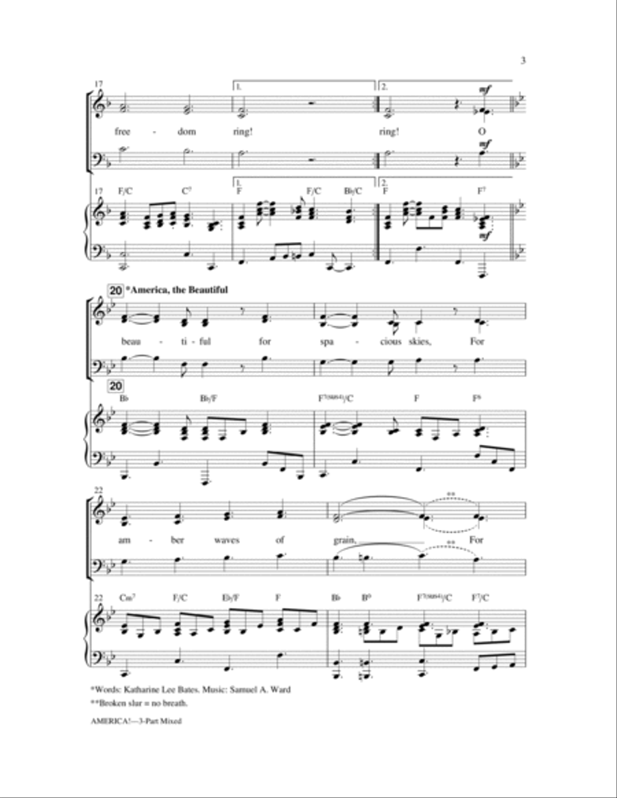 America! (Medley) 3-Part scores gallery preview page 3