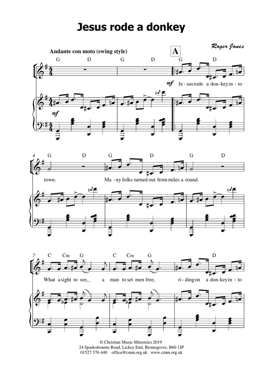 Jesus rode a donkey into town Choir scores gallery preview page 2