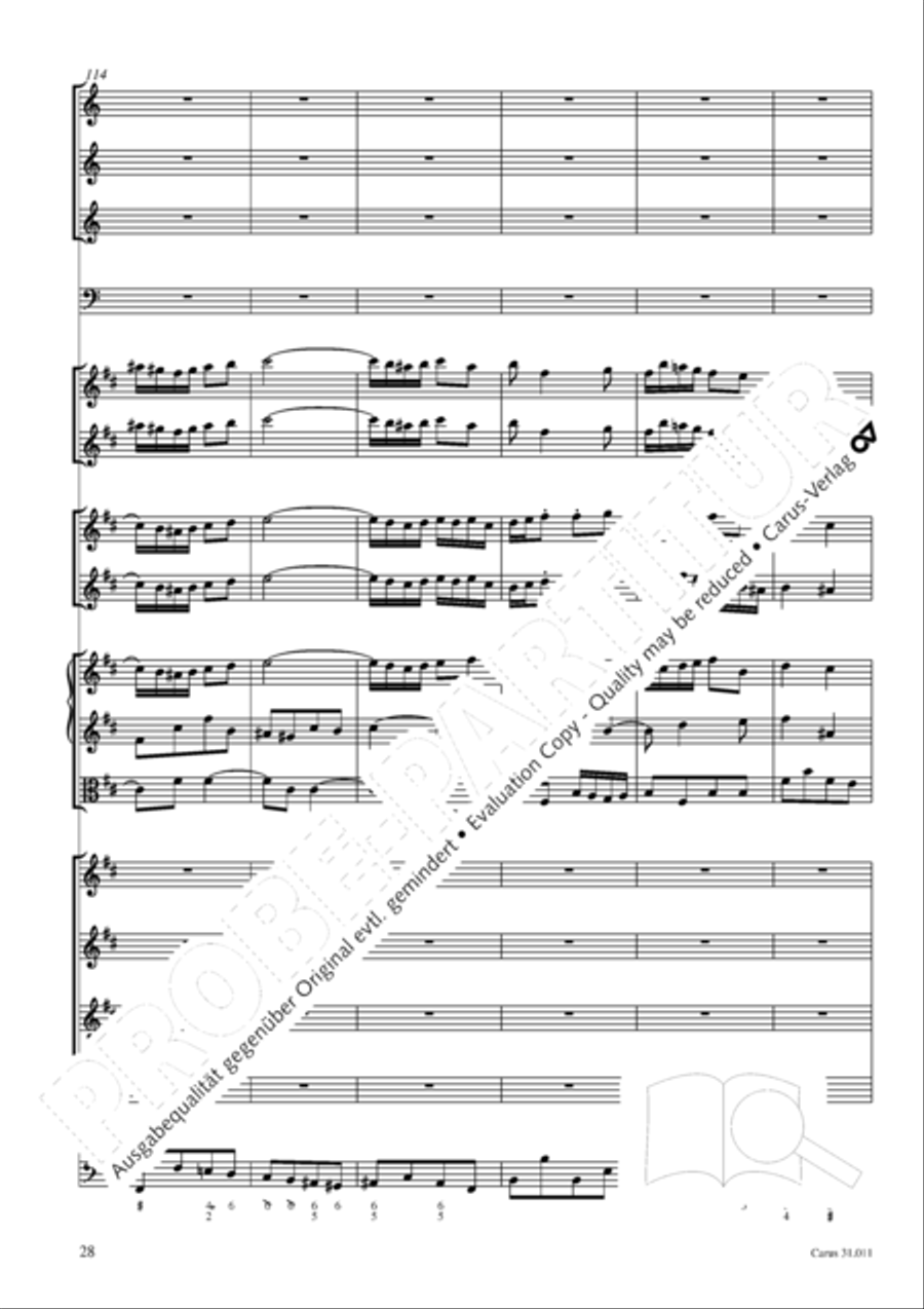 Lobet Gott in seinen Reichen (Himmelfahrtsoratorium) 4-Part scores gallery preview page 29