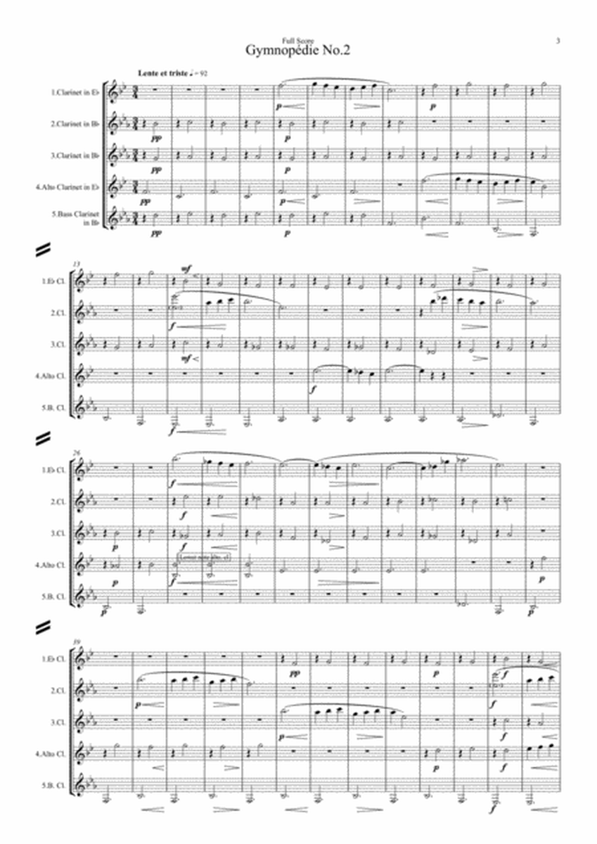 Satie: Trois Gymnopédies Nos.1,2 & 3 - clarinet quintet image number null