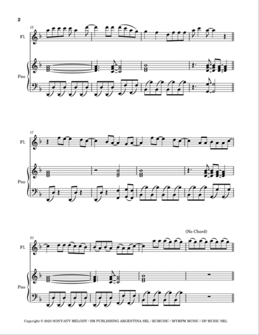 Shakira: Bzrp Music Sessions Vol. 53 Flute Solo scores gallery preview page 2