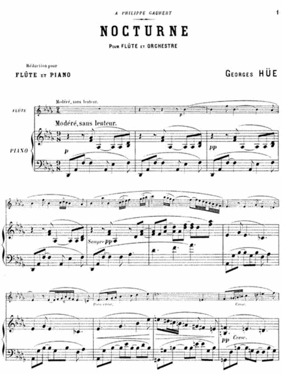 Hue - Nocturne Et Gigue Flute/Piano