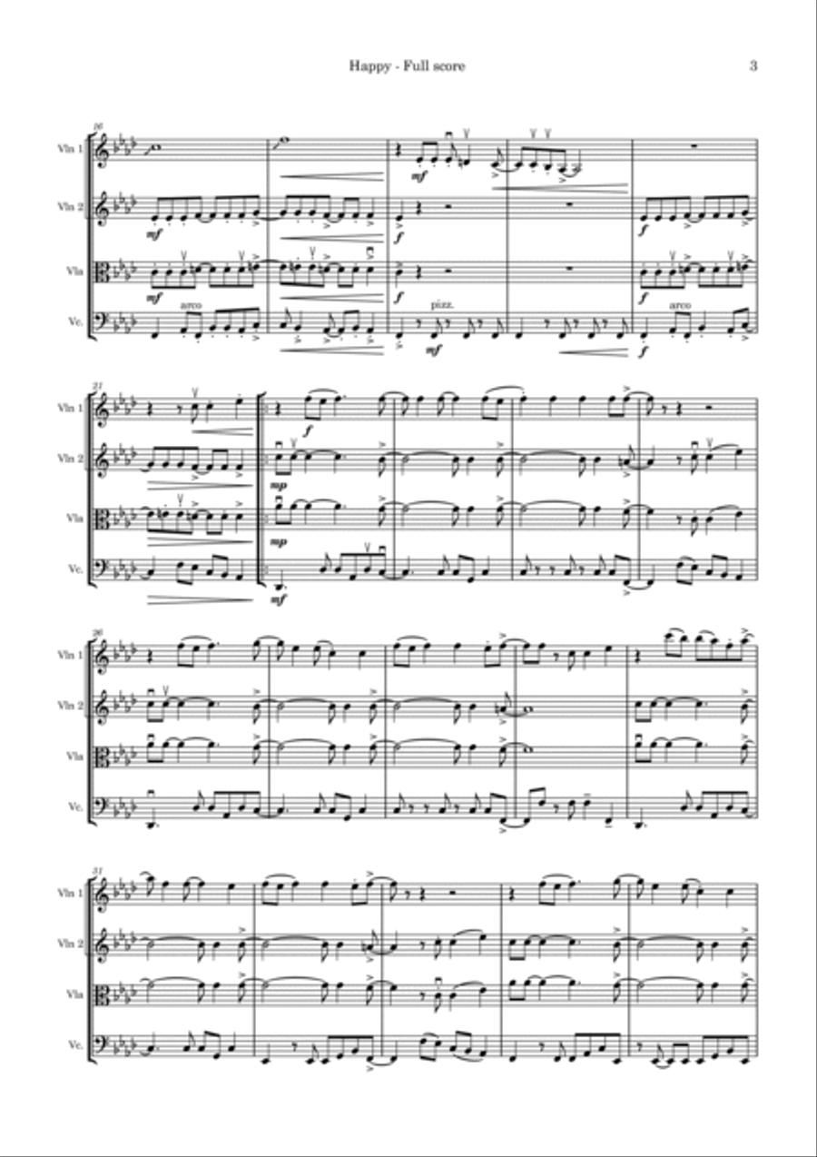 Happy String Quartet scores gallery preview page 3