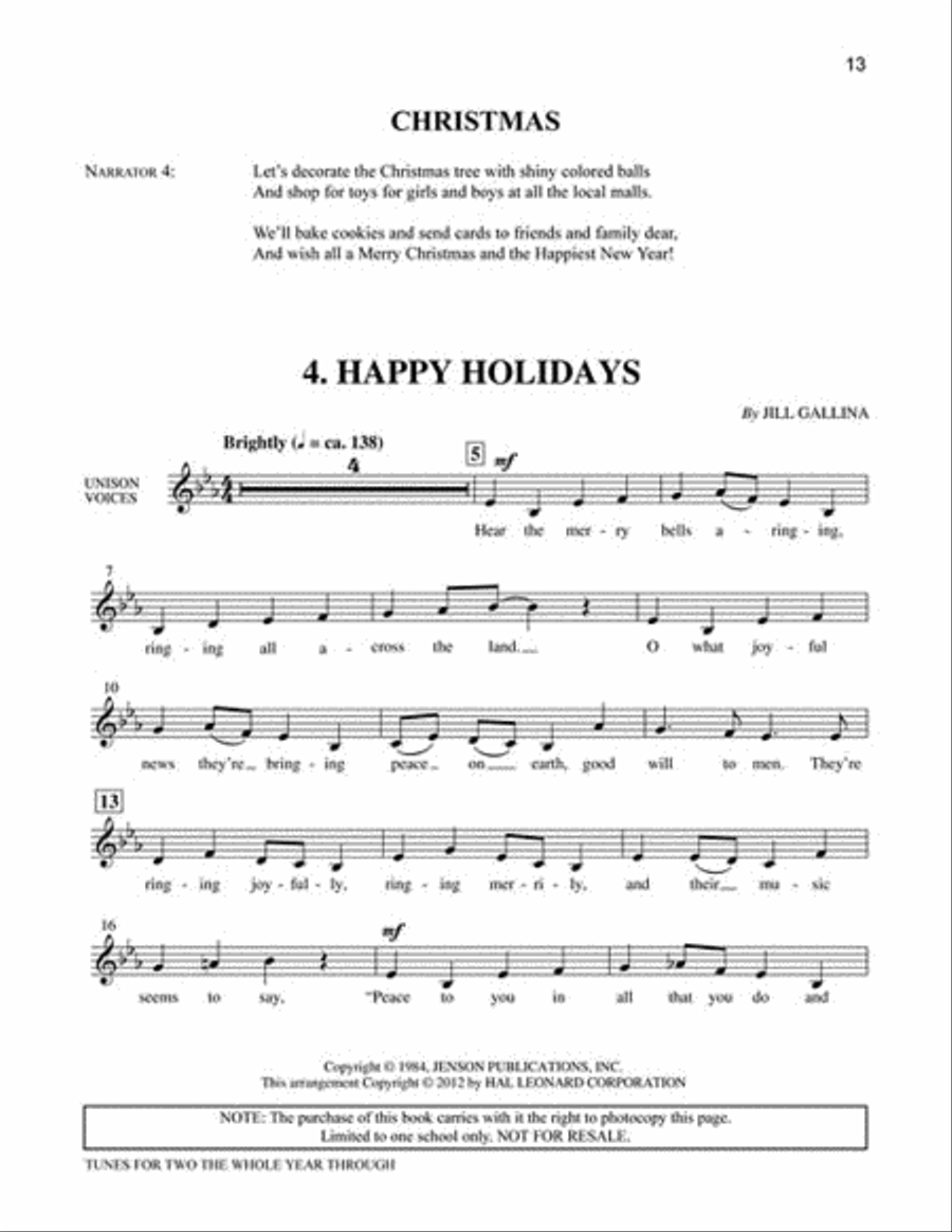 Tunes for Two the Whole Year Through 2-Part scores gallery preview page 3