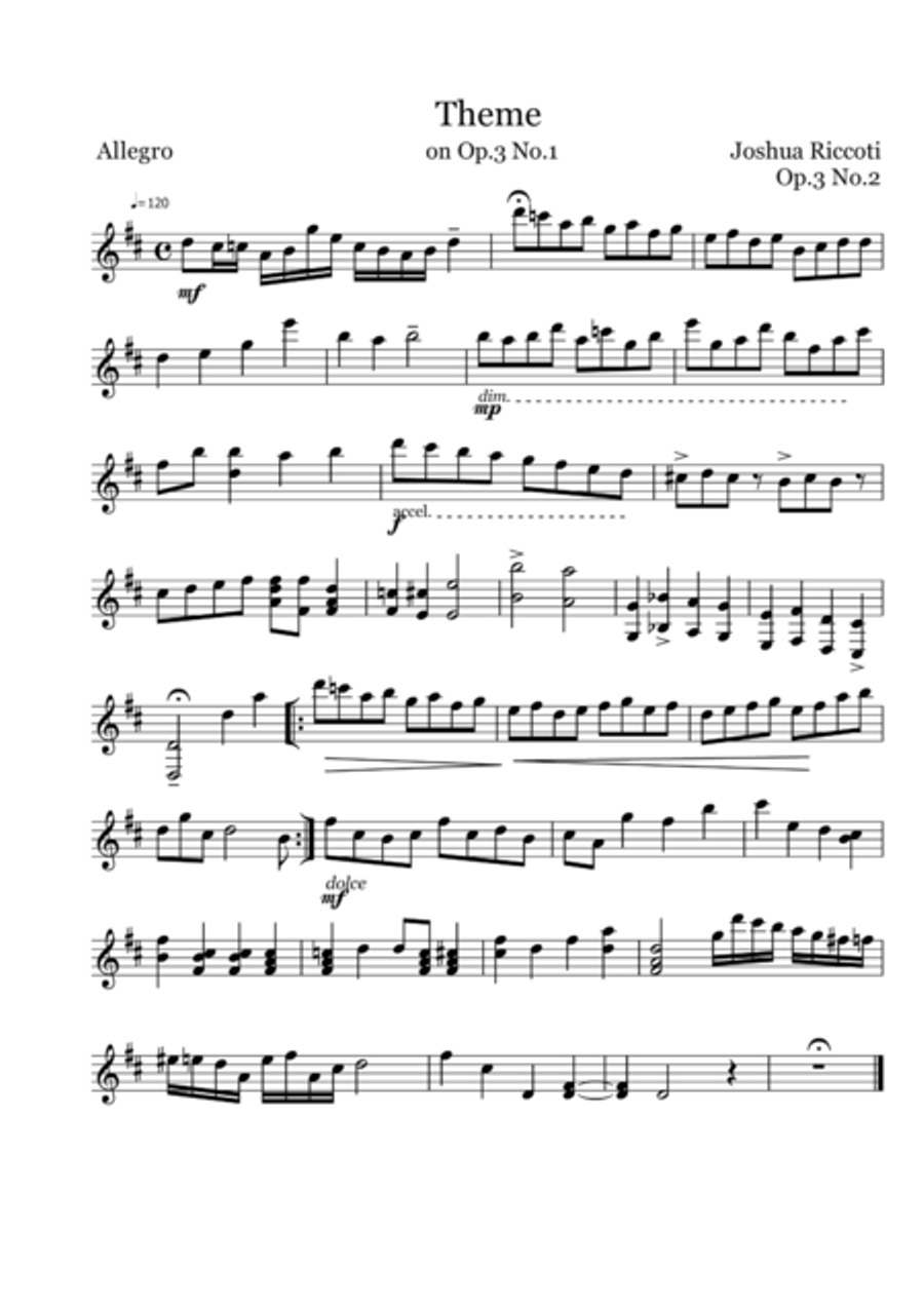 Theme on Op.3 No.1