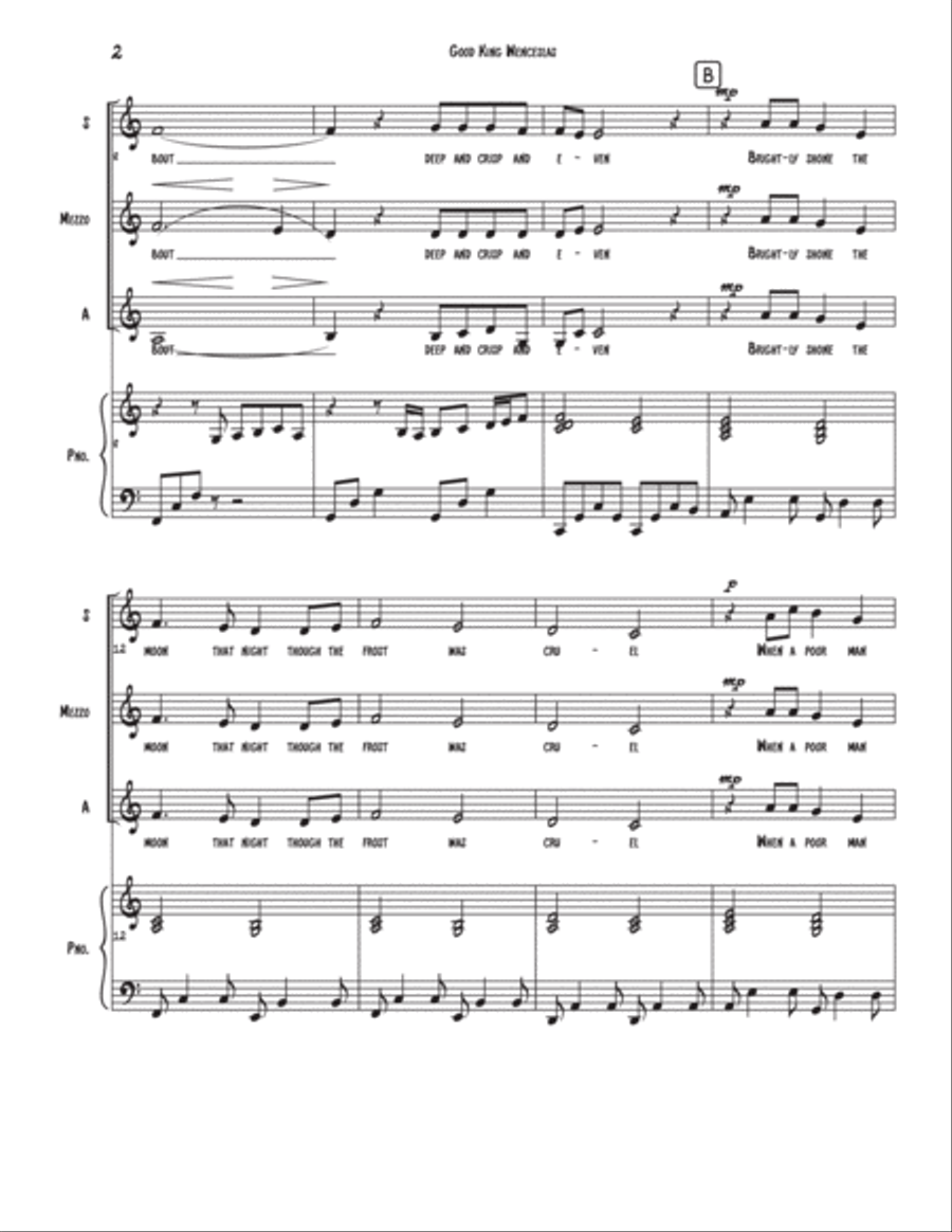 Good King Wenceslas SSA scores gallery preview page 4
