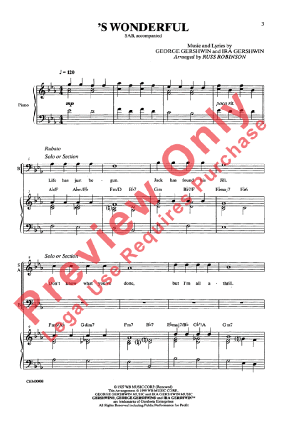 'S Wonderful 'S Wonderful 3-Part scores gallery preview page 2
