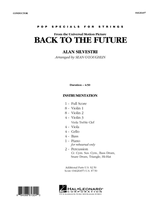 Book cover for Back To The Future - Full Score