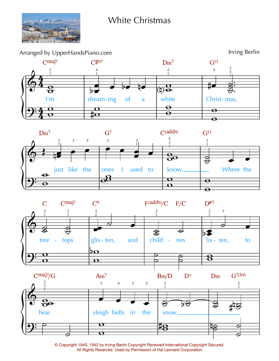 White Christmas Piano, Vocal scores gallery preview page 1