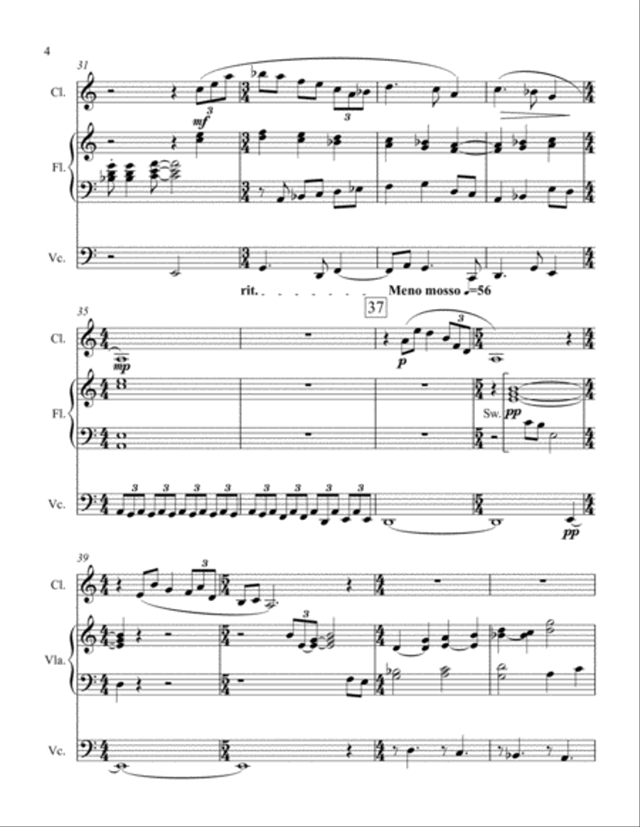 Meditation and Festive Celebration for Clarinet and Organ Woodwind Duet scores gallery preview page 4