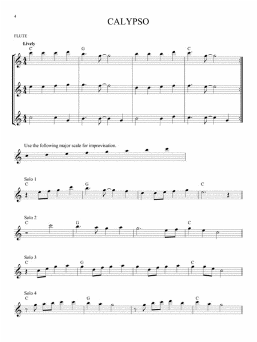 Easy Improvisation Flute Solo scores gallery preview page 4