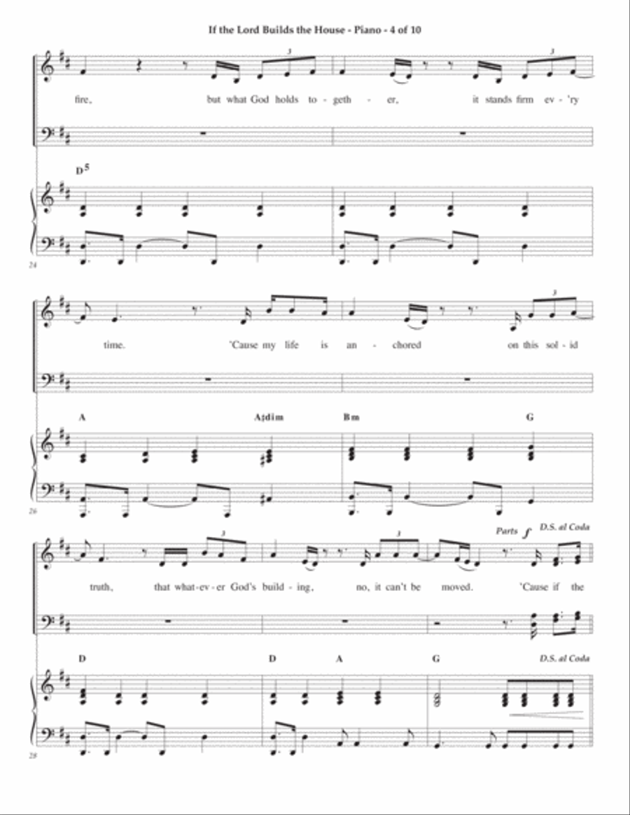 If The Lord Builds The House Piano, Vocal, Guitar scores gallery preview page 4