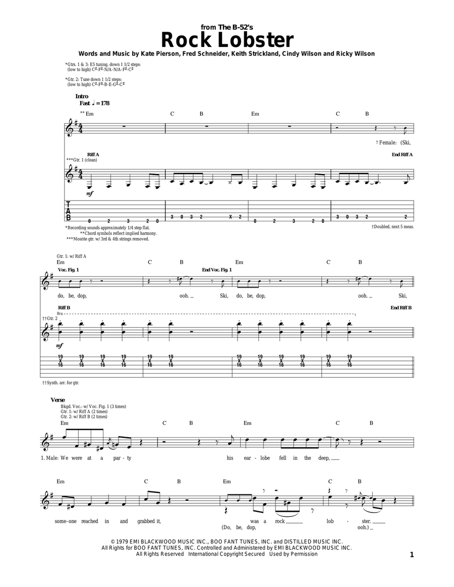 Rock Lobster Acoustic Guitar scores gallery preview page 1