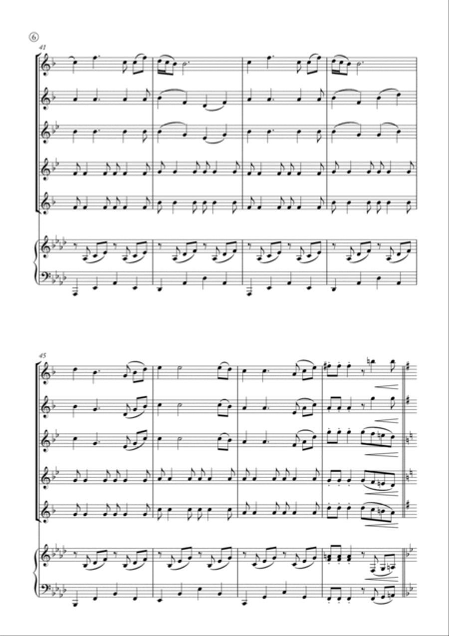 My Girl Saxophone Quintet scores gallery preview page 6
