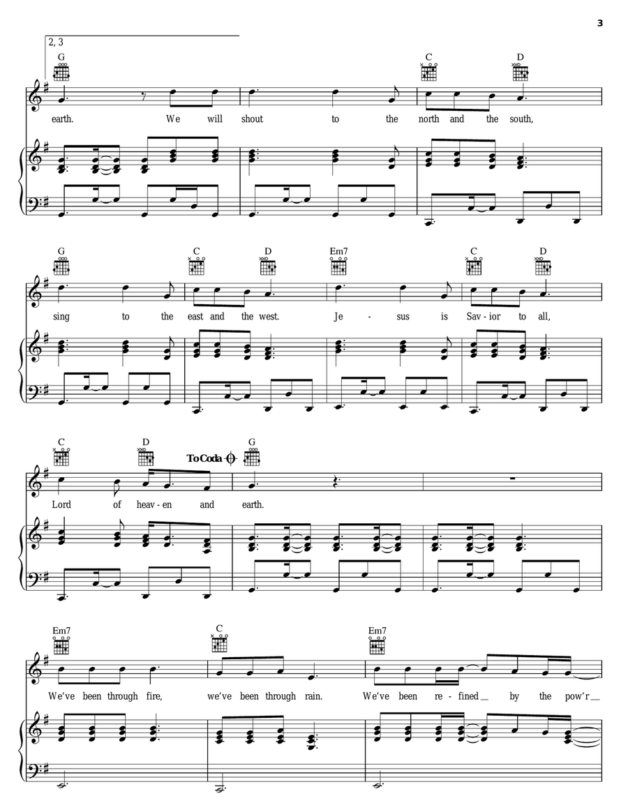 Shout To The North Shout To The North Piano, Vocal, Guitar scores gallery preview page 3