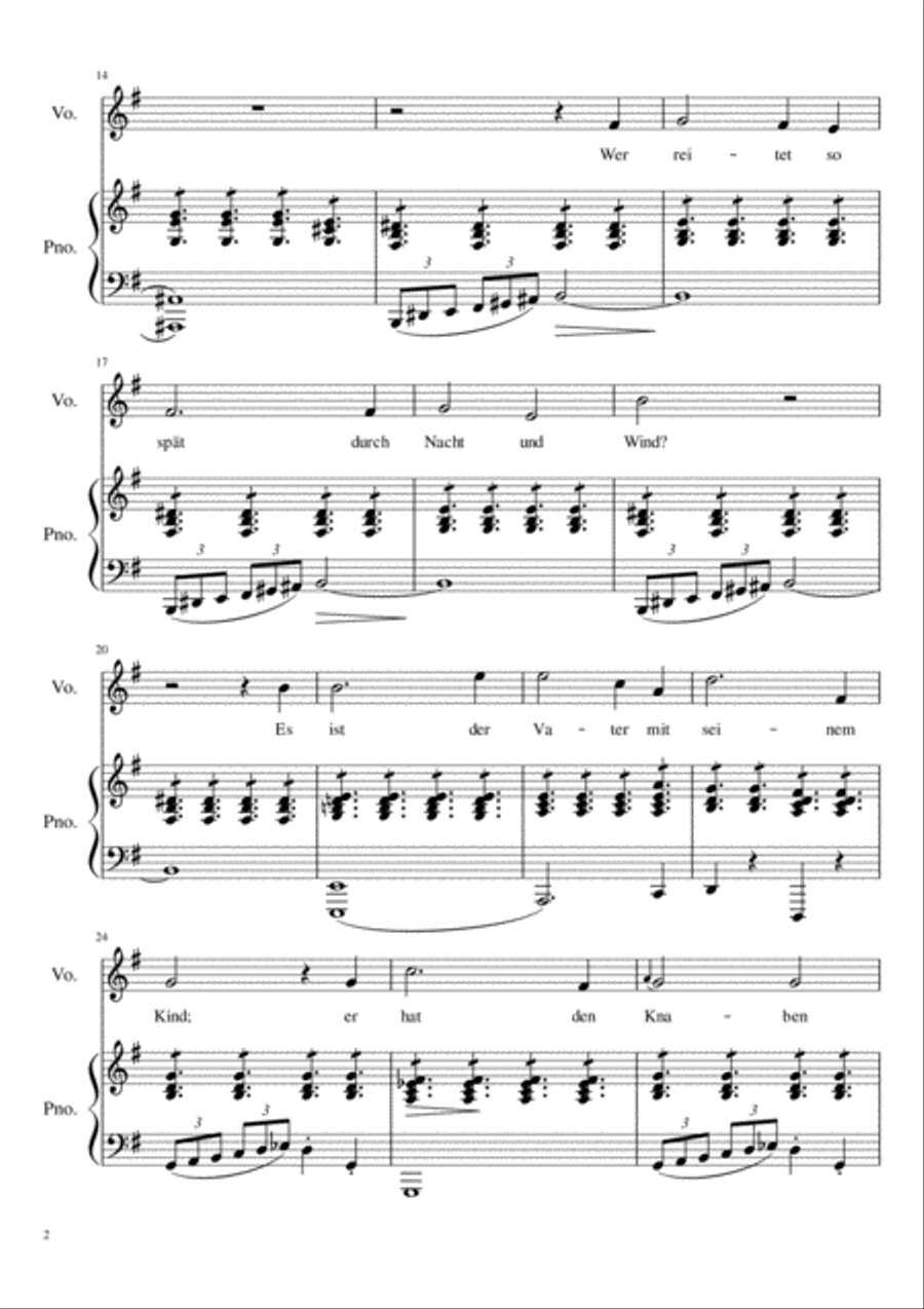 Erlkonig Op.1, D328 - G major Voice Solo scores gallery preview page 3