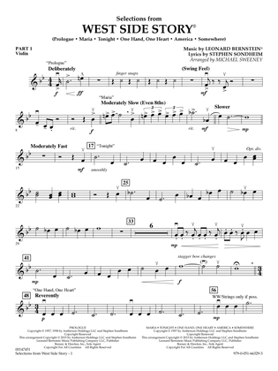 West Side Story (Selections for Flex-Band) (arr. Michael Sweeney) - Pt.1 - Violin