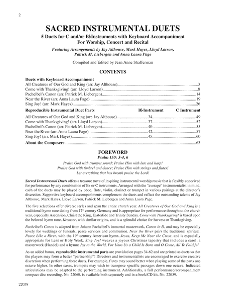 Sacred Instrumental Duets Choir scores gallery preview page 4