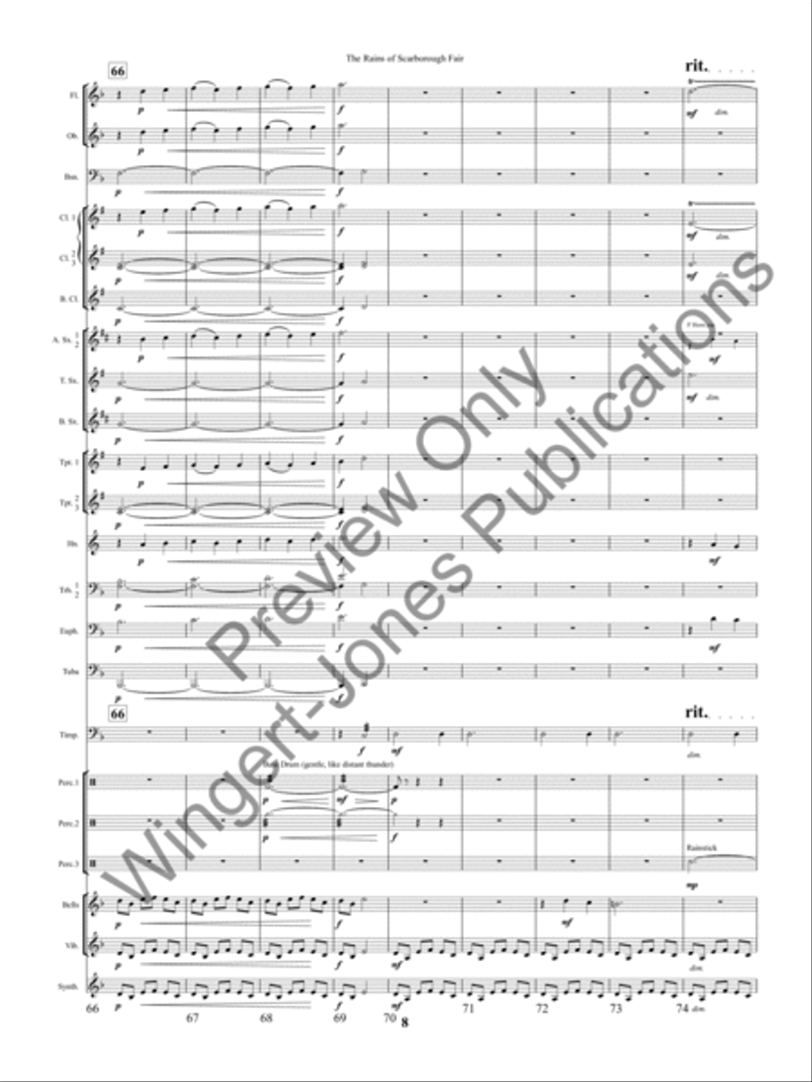 The Rains of Scarborough Fair Concert Band scores gallery preview page 11