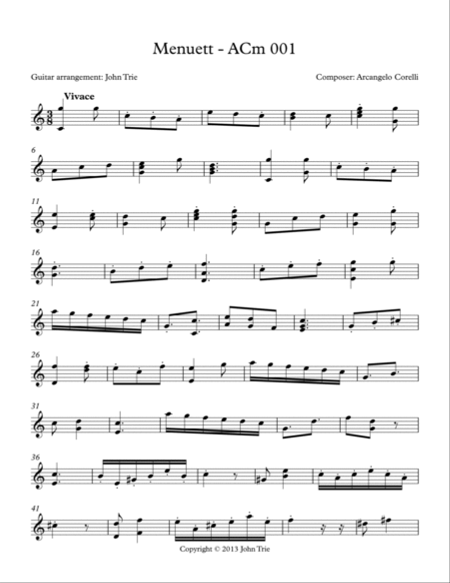 Menuett - ACm001 Acoustic Guitar scores gallery preview page 2