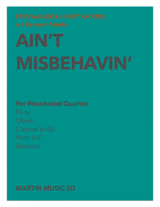 Book cover for Ain't Misbehavin' - Woodwind Quintet