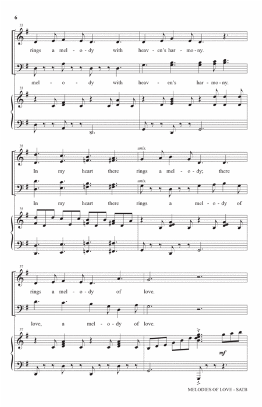 Melodies Of Love Melodies Of Love 4-Part scores gallery preview page 5