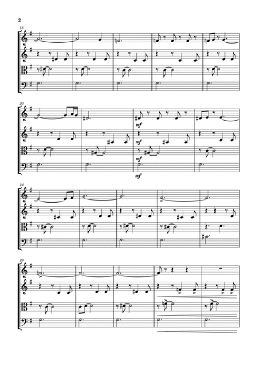 Children's Song No. 15 String Quartet scores gallery preview page 3