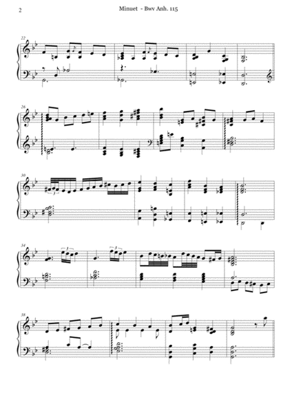 Johann Sebastian Bach - Minuet BWV Anh. 115 - Jazz Advanced Intermediate Piano image number null
