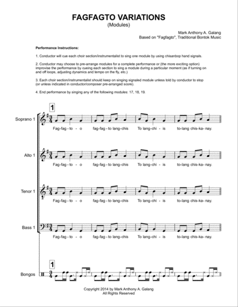 Fagfagto Variations Fagfagto Variations 4-Part scores gallery preview page 1