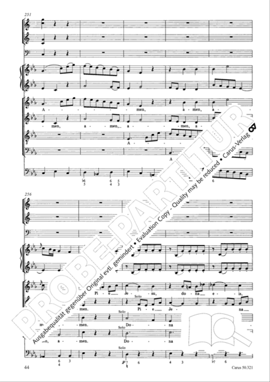 Requiem in C minor 4-Part scores gallery preview page 50