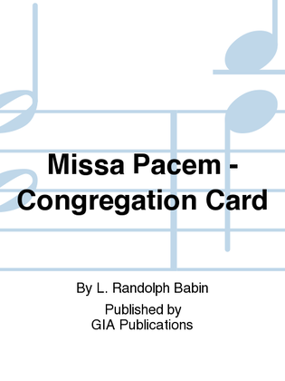 Missa Pacem - Assembly edition