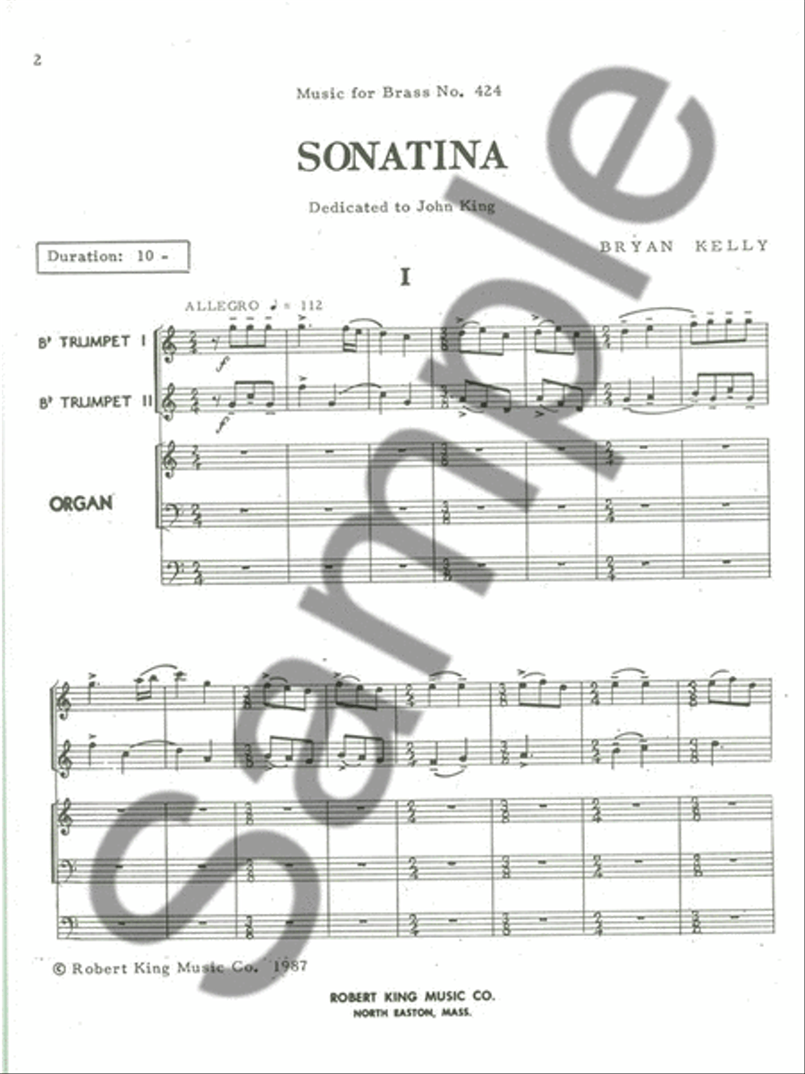 Sonata (trumpets 2 & Organ) Trumpet scores gallery preview page 2