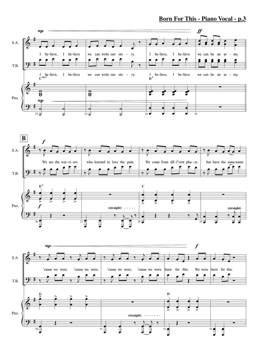 Born For This 4-Part scores gallery preview page 3