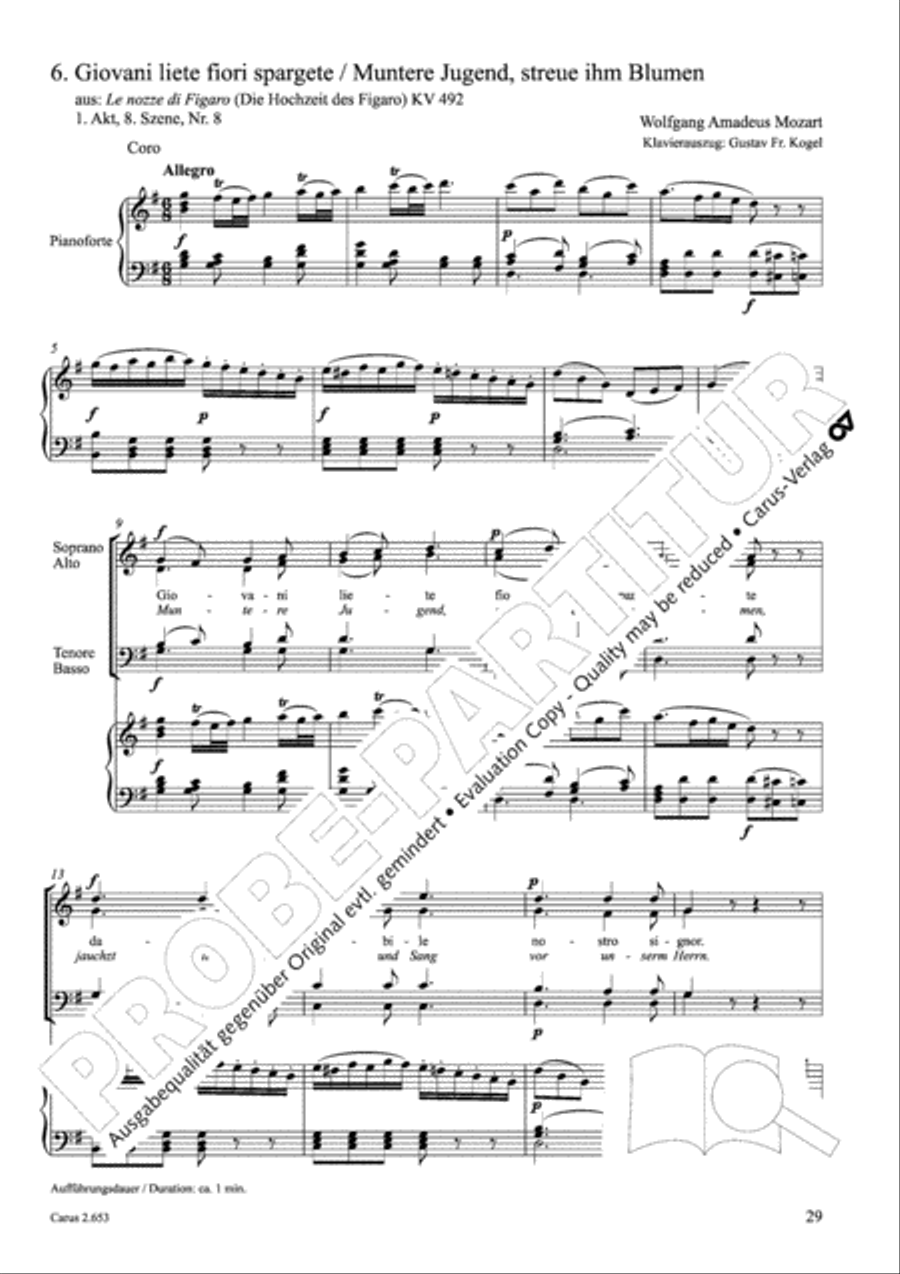 Choral collection Great Opera Choruses - Mozart * Haydn (choir & piano) Choir scores gallery preview page 40