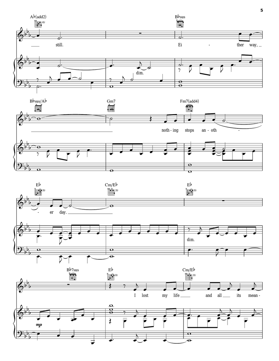 Nothing Stops Another Day Guitar scores gallery preview page 5