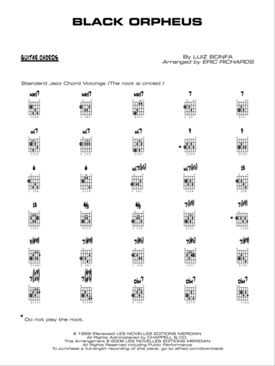 Black Orpheus: Guitar Chords Jazz Ensemble scores gallery preview page 1
