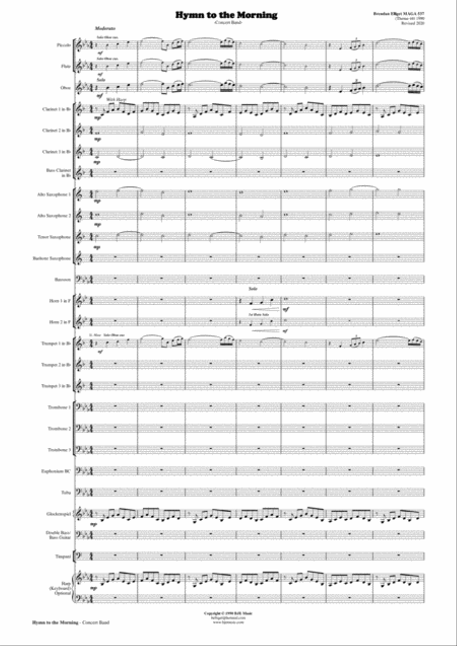 Hymn to the Morning - Concert Band Score and Parts PDF Concert Band scores gallery preview page 2
