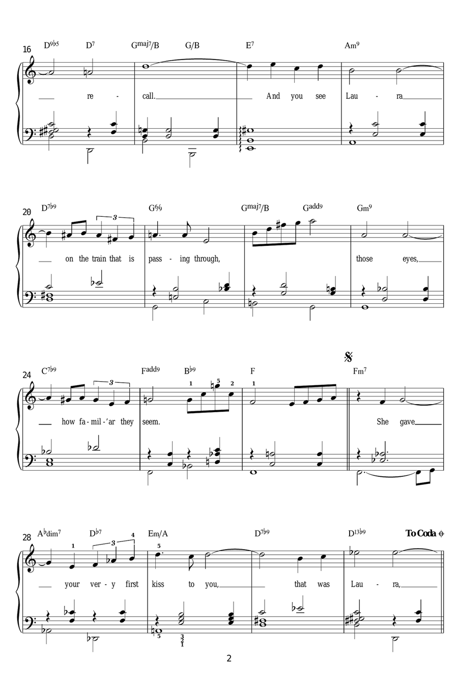 Laura Easy Piano scores gallery preview page 2