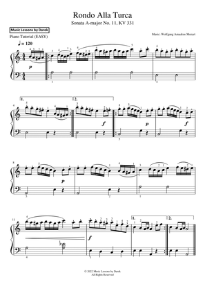 Rondo Alla Turca (EASY PIANO) Sonata A-major No. 11, KV 331 [Wolfgang Amadeus Mozart]