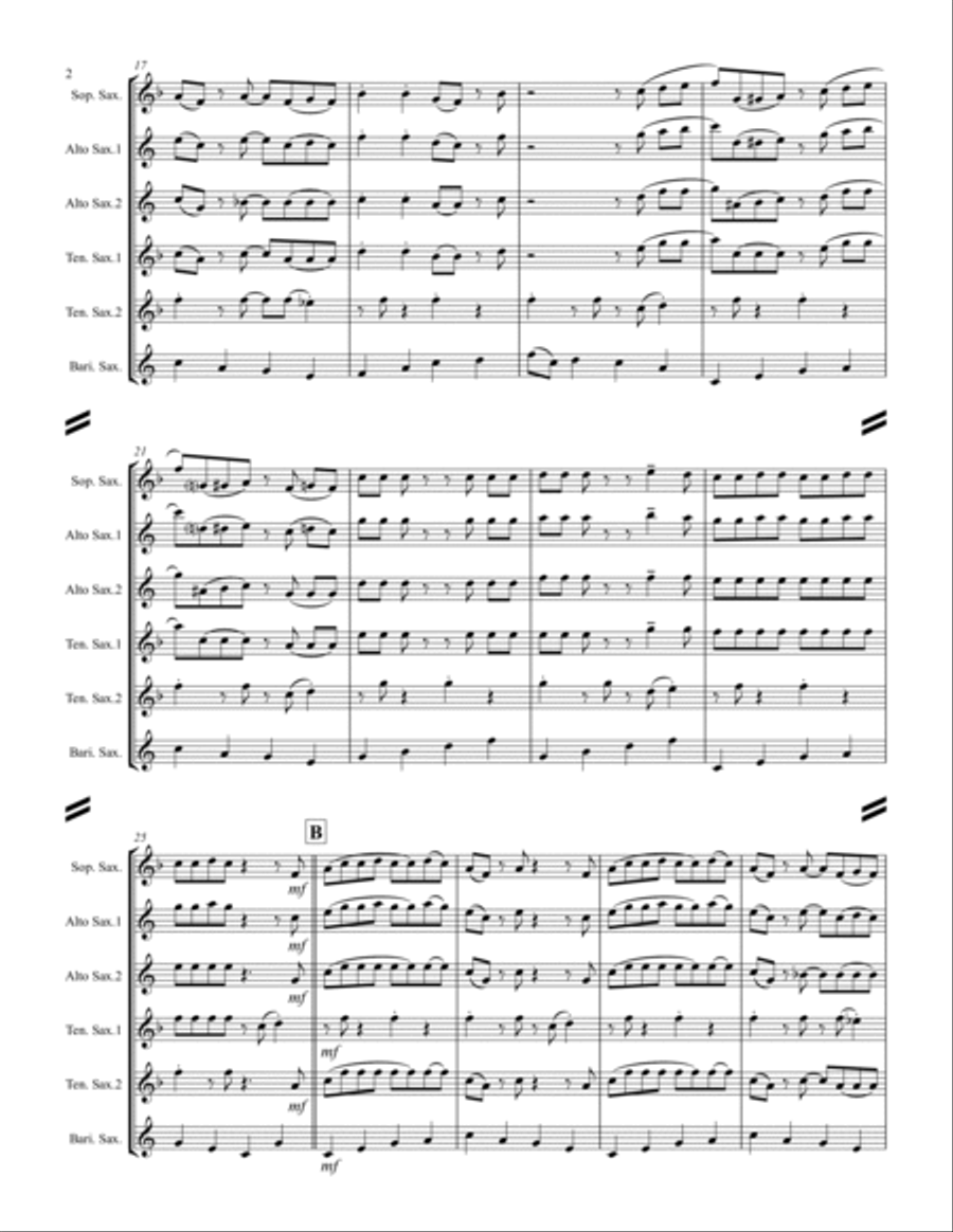 Boogie Woogie Bugle Boy Saxophone Quintet scores gallery preview page 3