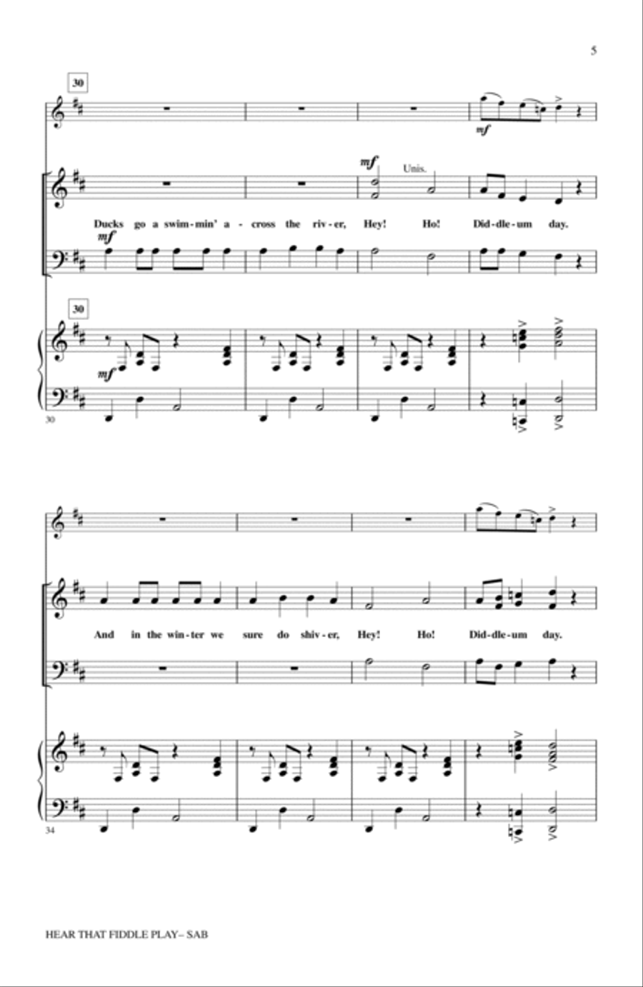 Hear That Fiddle Play (A Medley of American Folk Songs) 3-Part scores gallery preview page 4