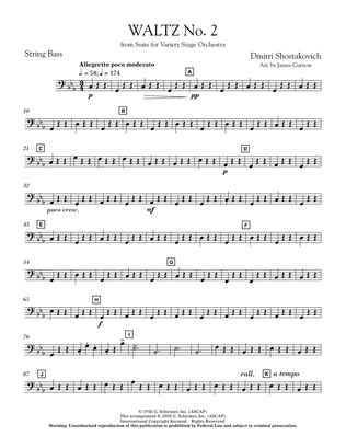 Waltz No. 2 (from Suite For Variety Stage Orchestra) - String Bass