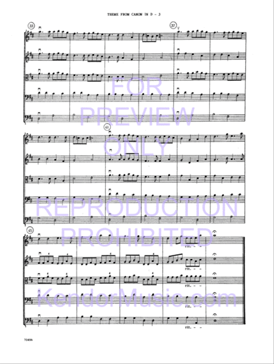 Theme From Canon In D String Orchestra scores gallery preview page 5