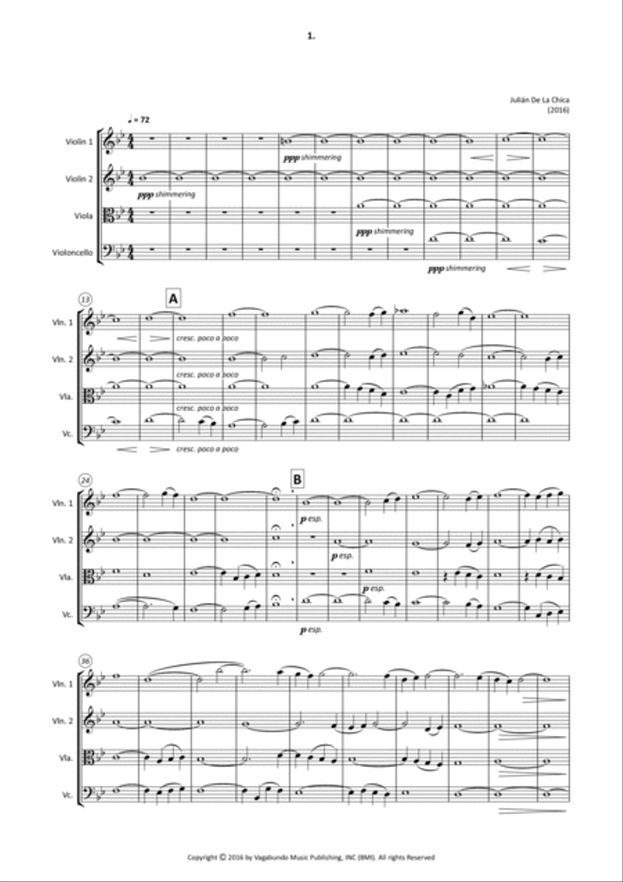 De La Chica: String Quartet Op. 7, No. 1 - Score Only String Quartet scores gallery preview page 4