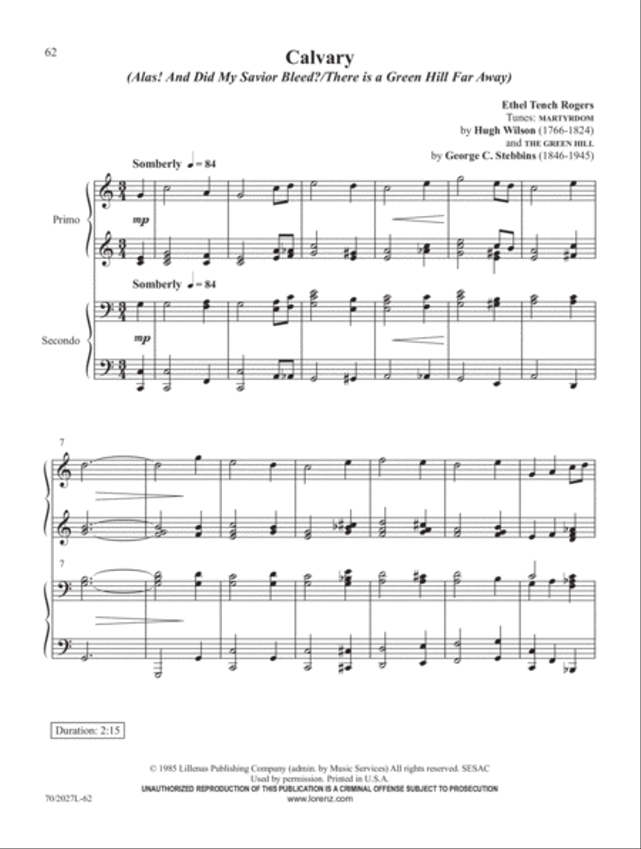Four-Hand Favorites for Lent and Easter Piano Duet scores gallery preview page 24