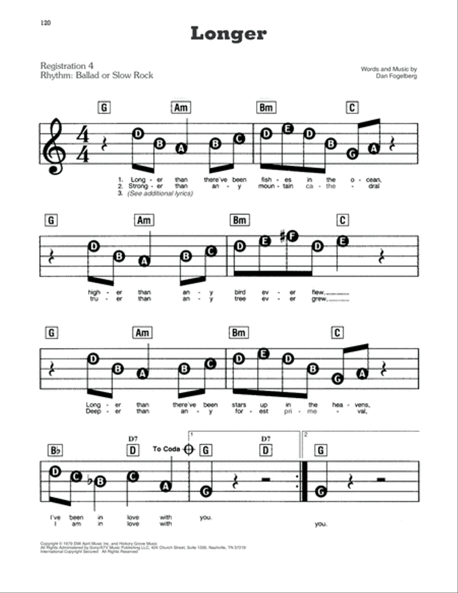 Longer Electronic Keyboard scores gallery preview page 1
