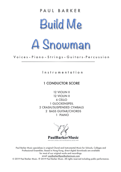 Build Me A Snowman (Choral Score & Instrumental Parts) image number null